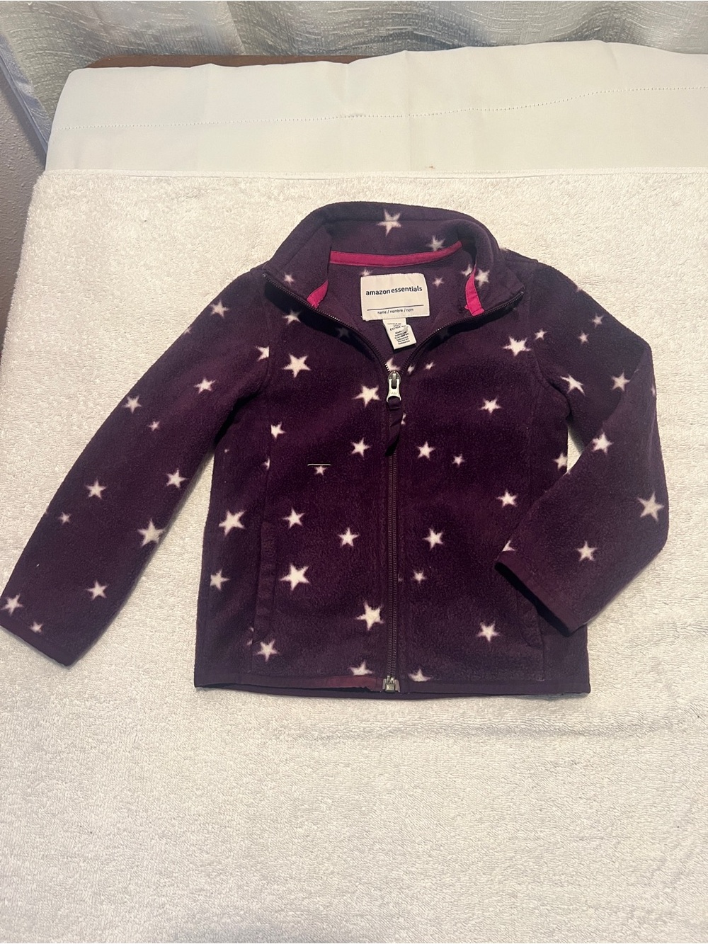 Amazon Essentials Kids' Purple Star Fleece Jacket Size 4T
